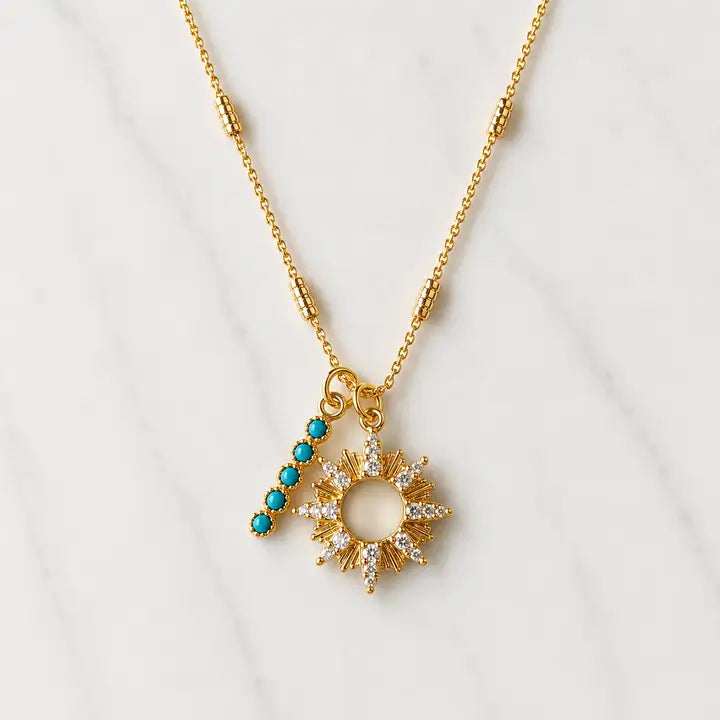 Turquoise Sunburst Necklace