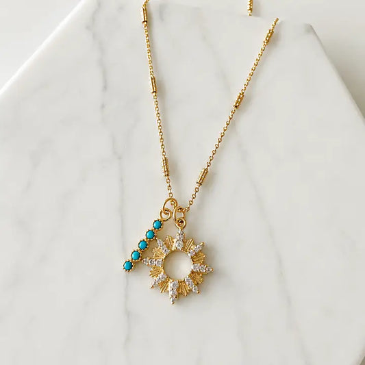 Turquoise Sunburst Necklace
