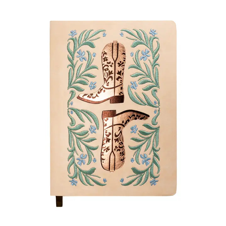 Two Boots Embroidered Journal Notebook