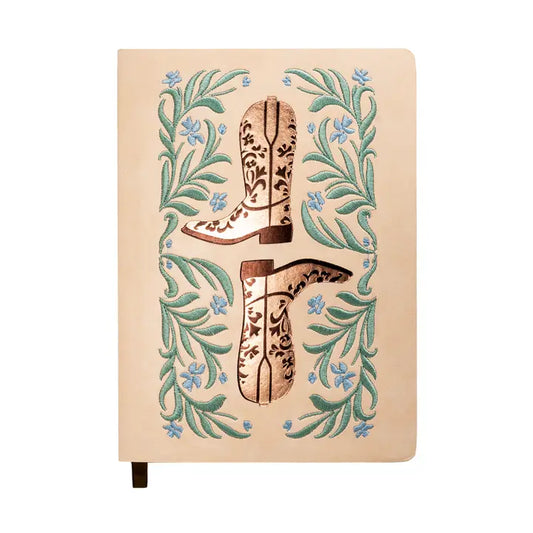 Two Boots Embroidered Journal Notebook
