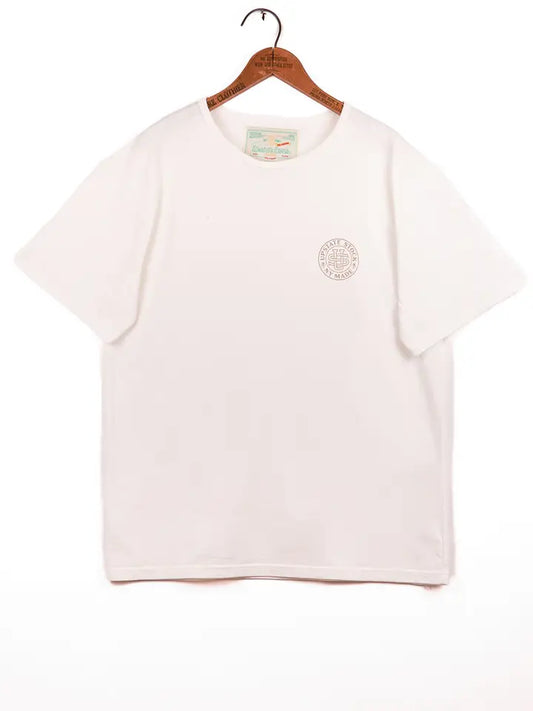 The 50/50 Upcycled Cotton Shirt -   Us Collegiate Logo White