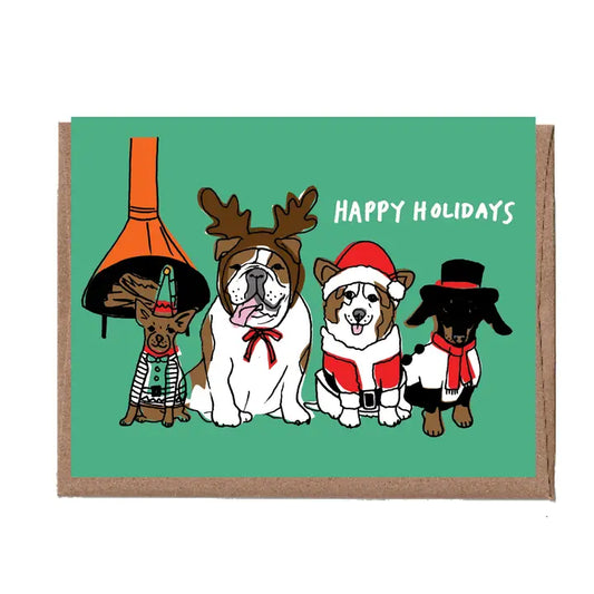 Vintage Dogs Christmas Greeting Card