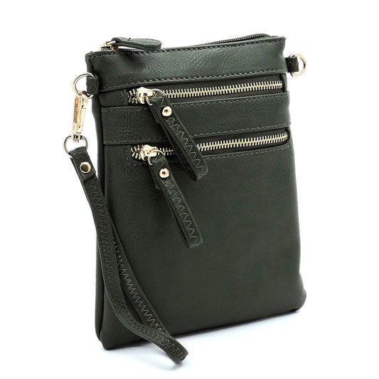 Multi Zip Pocket Cross Body Bag