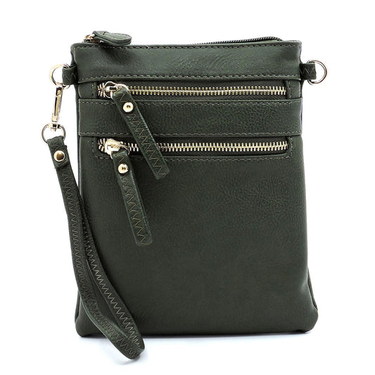 Multi Zip Pocket Cross Body Bag