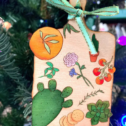 Western Charcuterie Board Wood Ornament