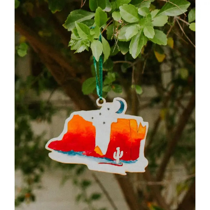 Western Sedona Desert Mountain Wood Ornament
