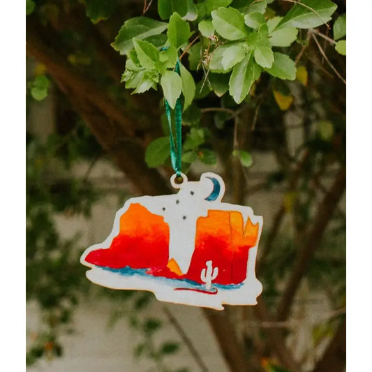 Western Sedona Desert Mountain Wood Ornament