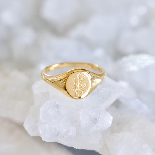 Wild Flower Stamped Ring