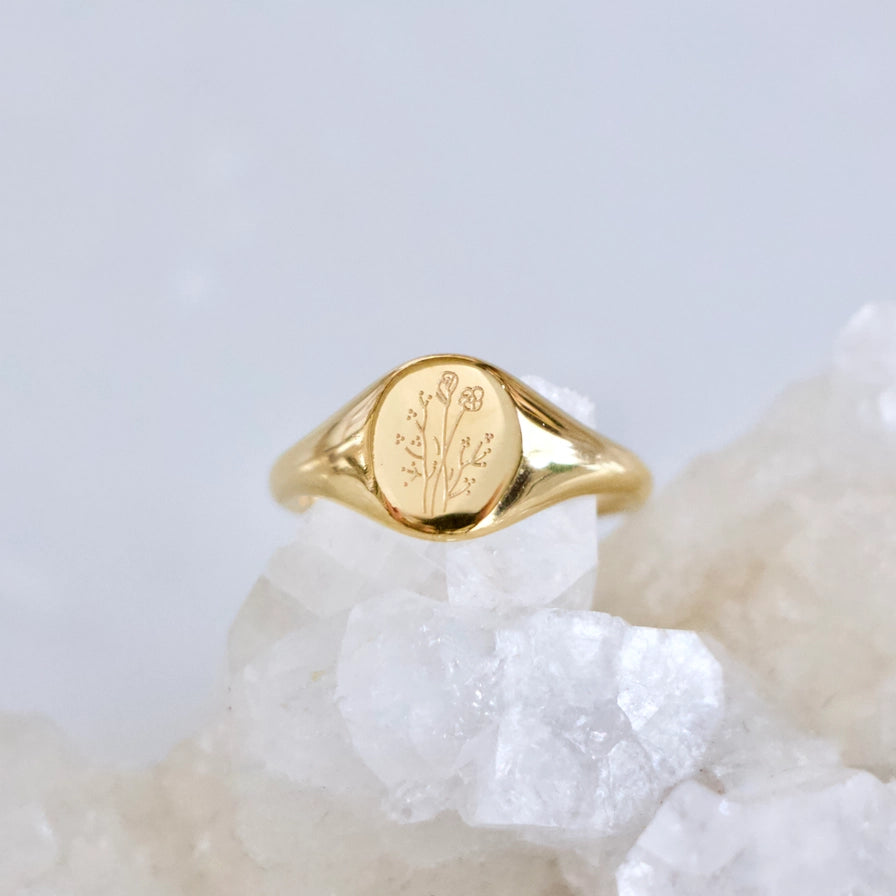 Wild Flower Stamped Ring