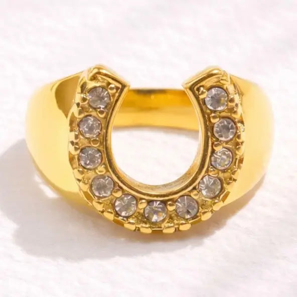 Zircon Horseshoe Ring Size 8
