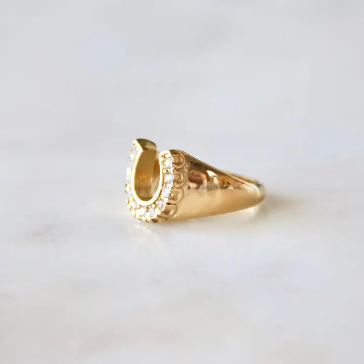 Zircon Horseshoe Ring Size 8