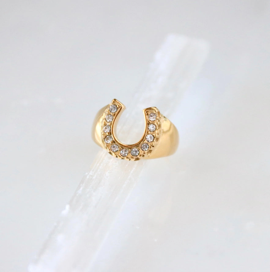 Zircon Horseshoe Ring Size 8