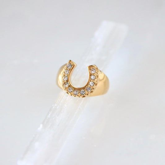 Zircon Horseshoe Ring Size 8