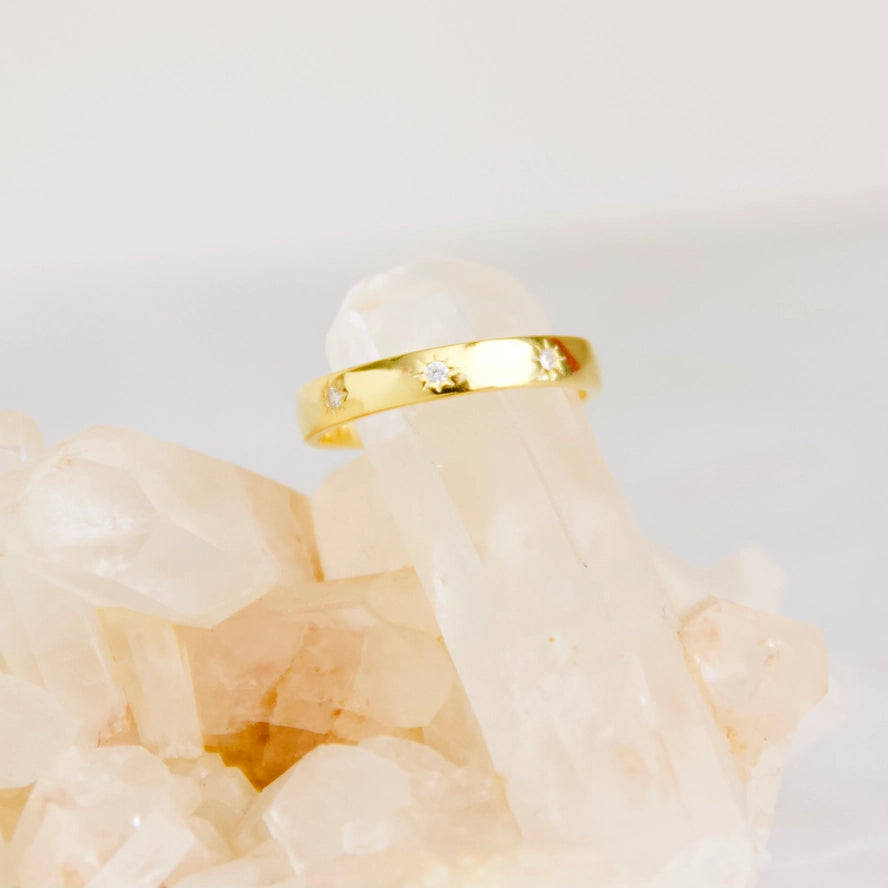 Zircon Starburst Ring