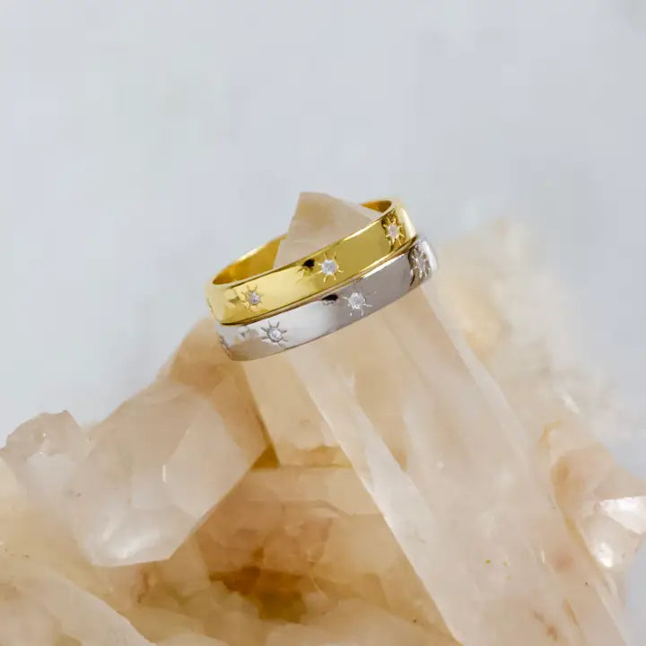 Zircon Starburst Ring