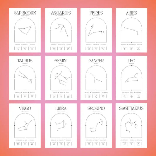 Zodiac Astrology Star Sign Celestial Print 8x10