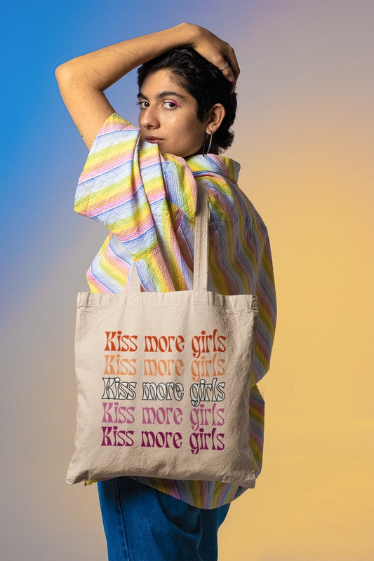 Kiss More Girls Tote Bag
