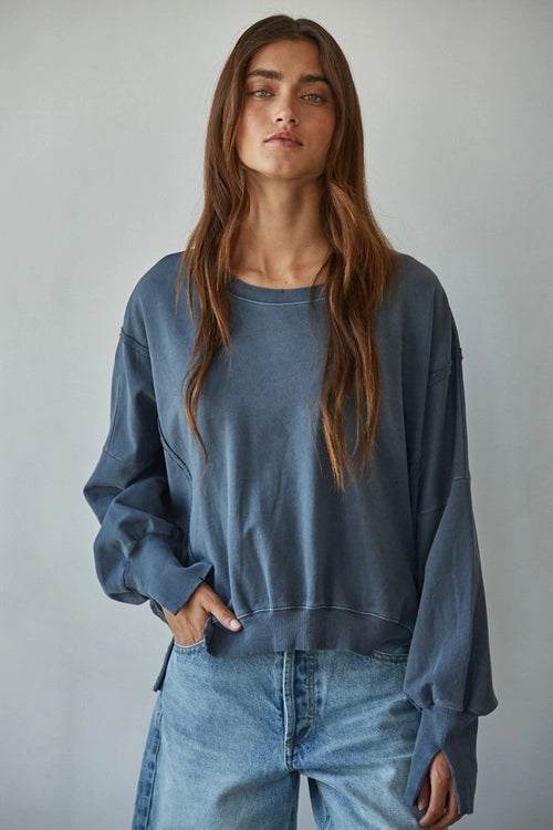 Cotton Hi-Lo Sweatshirt