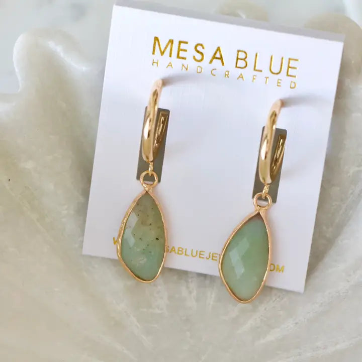 Amazonite Hoop Earrings