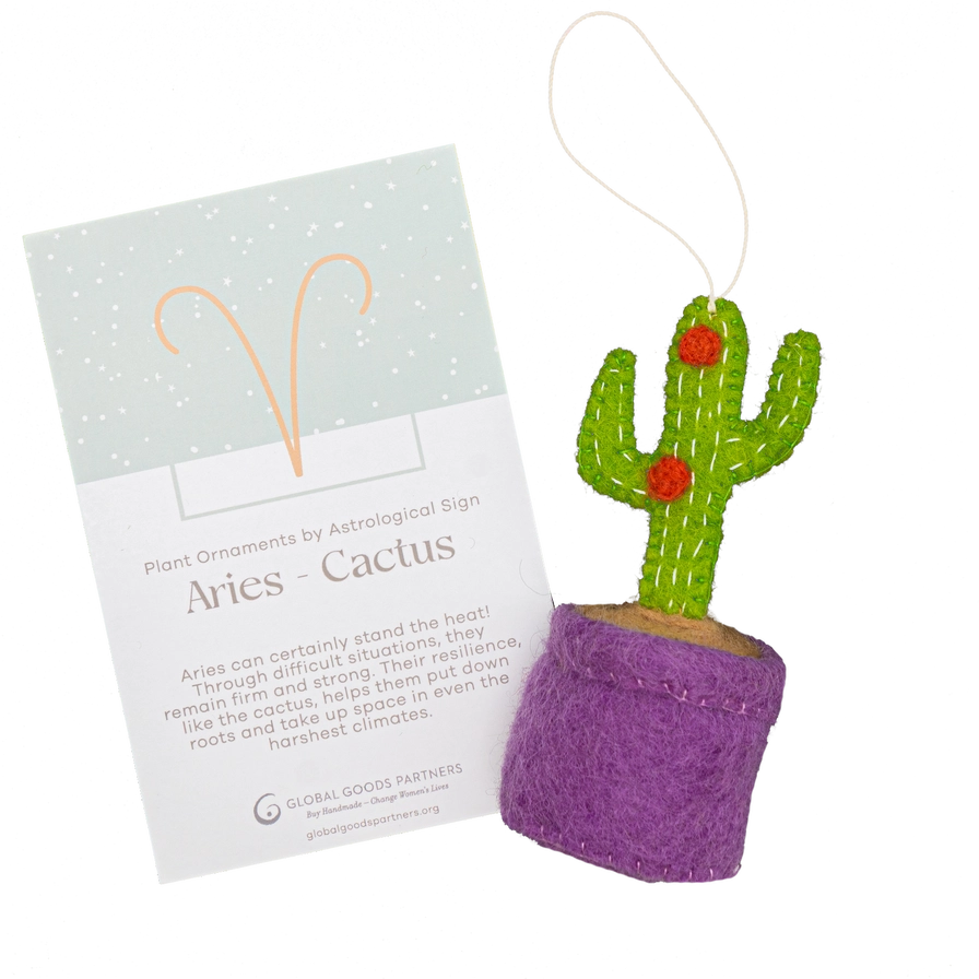 Plant Ornament Astrology Signs with Card