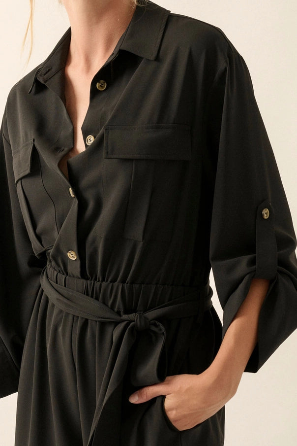 Belted Woven Jumpsuit