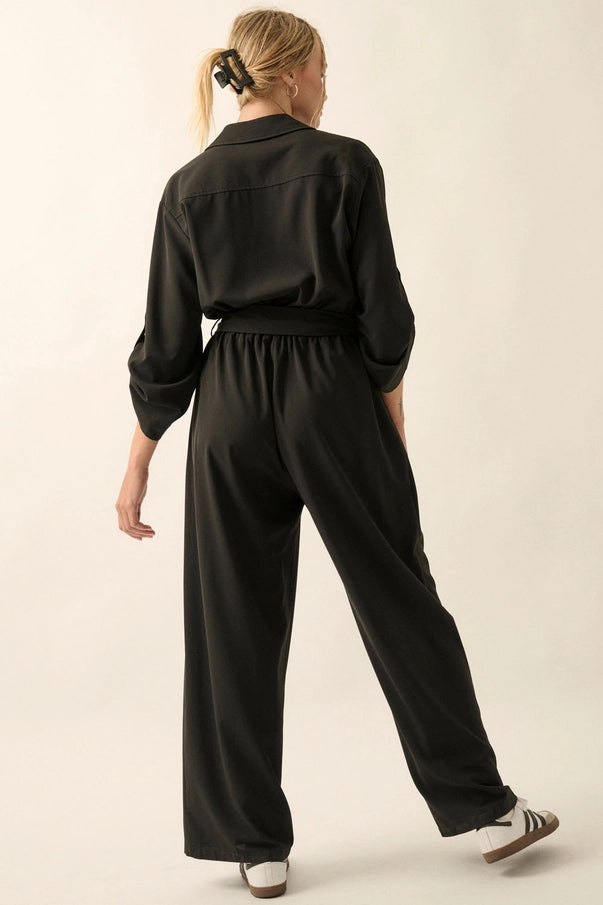 Belted Woven Jumpsuit