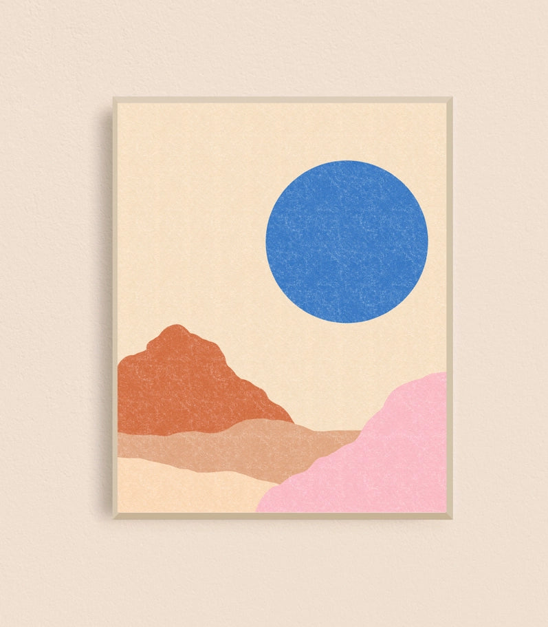 Blue Desert Sun Art Print