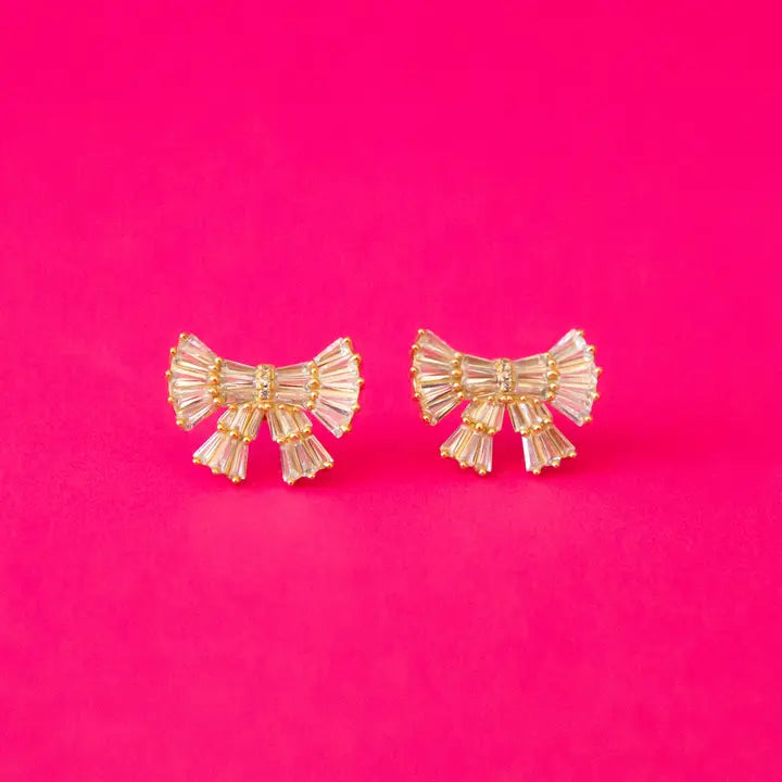 Holiday Sparkle Bow Earrings