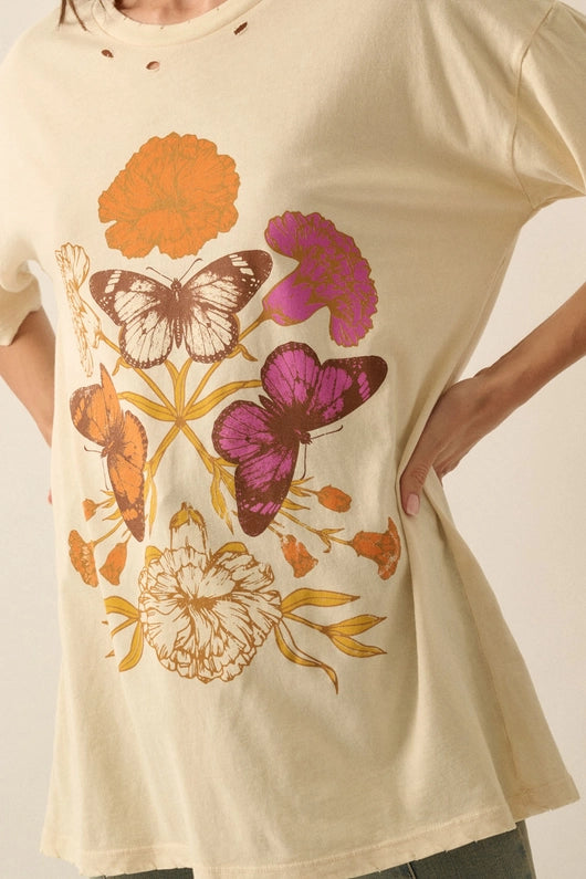 Butterflies and Flowers Graphic Tee