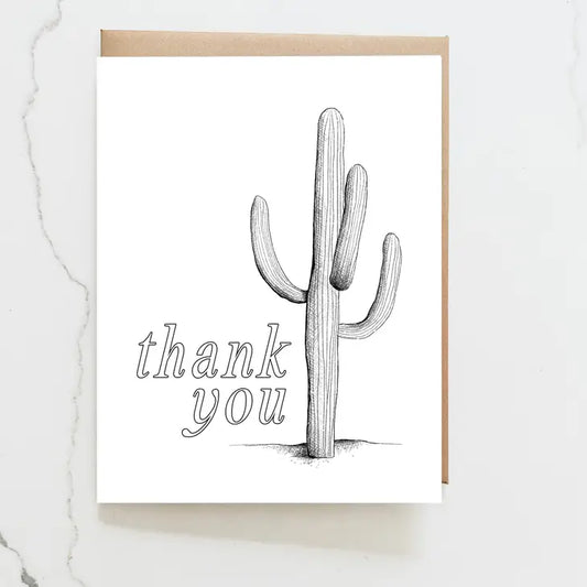 Cactus Sketch Thank You Card