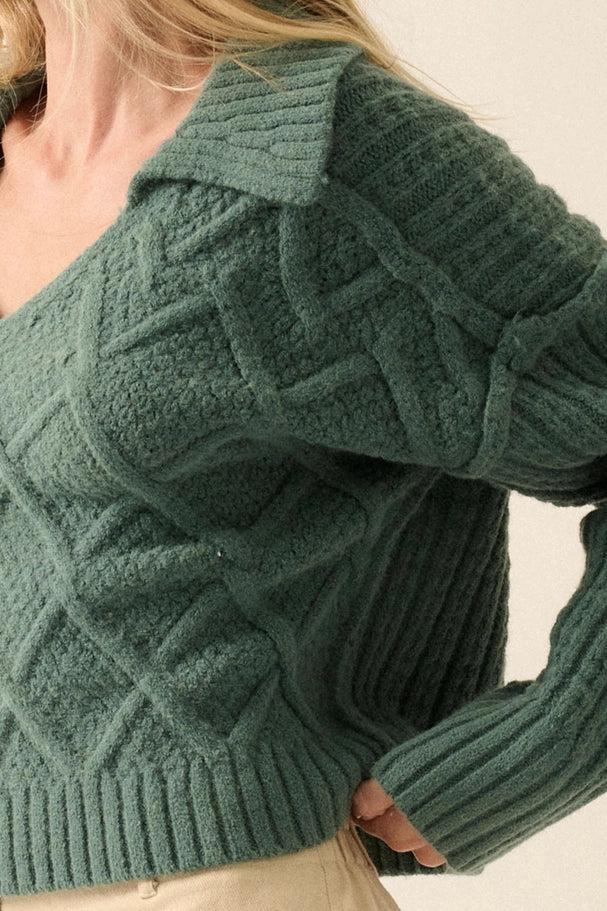 Cable Knit Collar Sweater