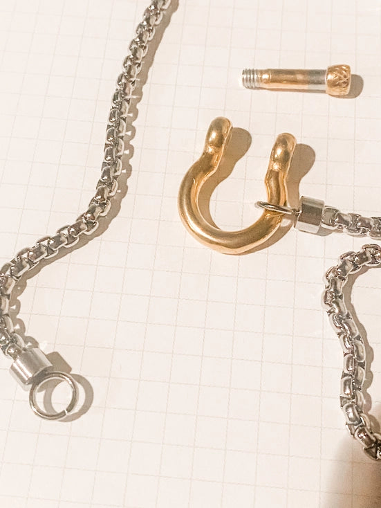 Carabiner Horse Bit Charm Necklace