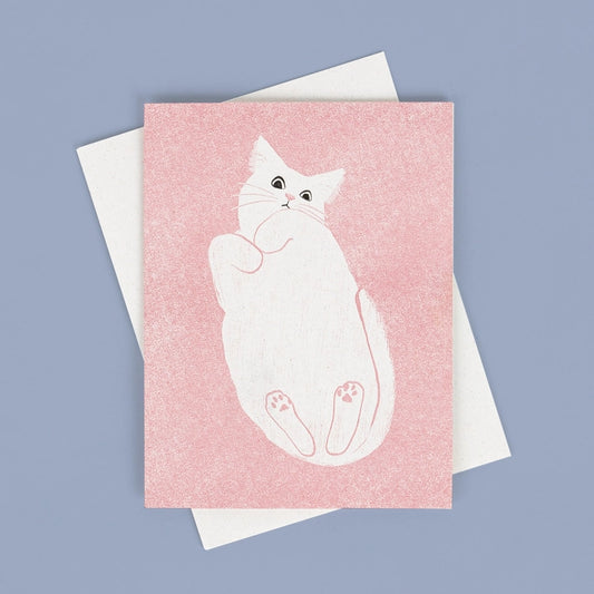 Cat On Glass - Risograph Card