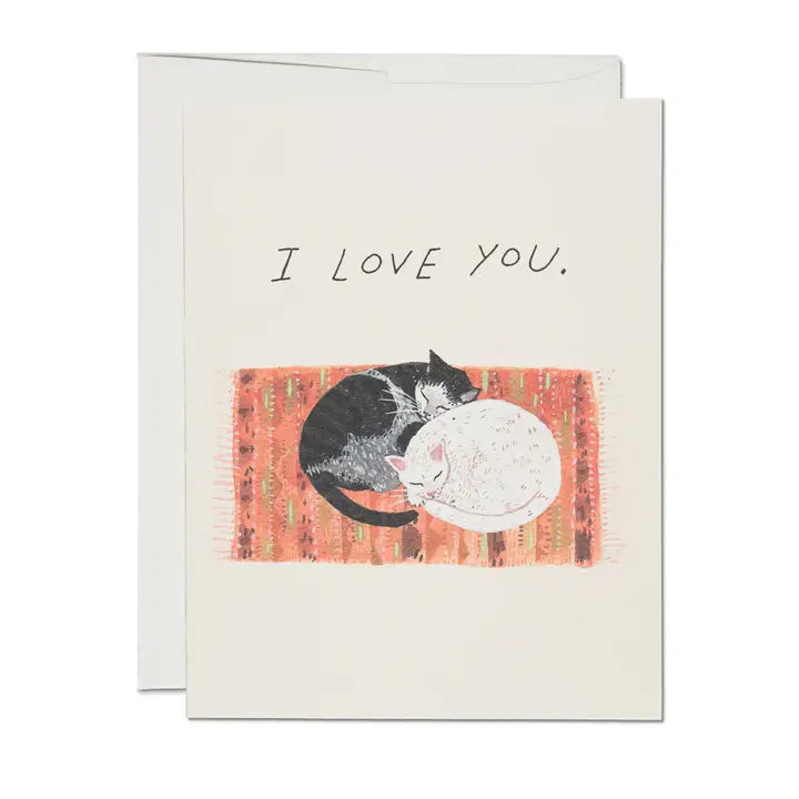 Cat Cuddle Love Greeting Card