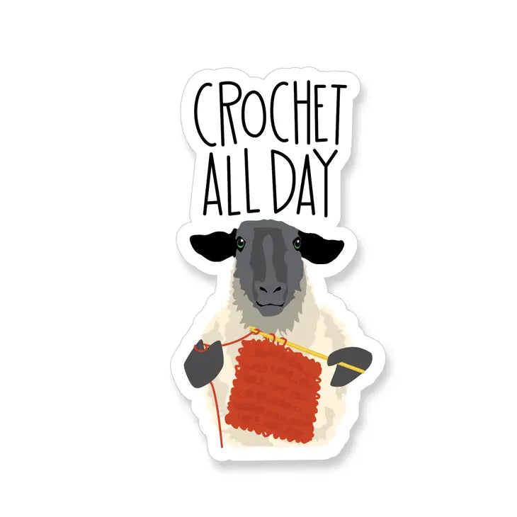 Crochet All Day Sticker