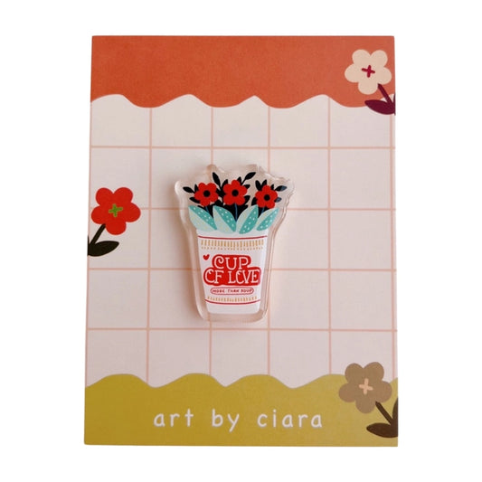 Cup of Love (Noodles) Acrylic Pin