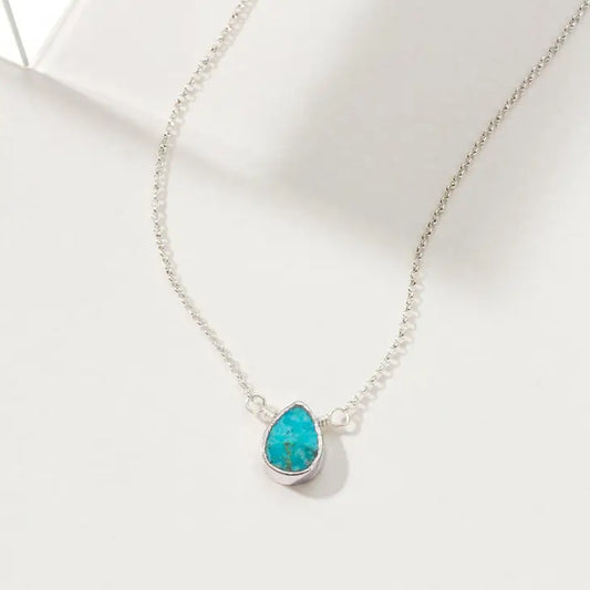 Silver Delicate Turquoise Necklace
