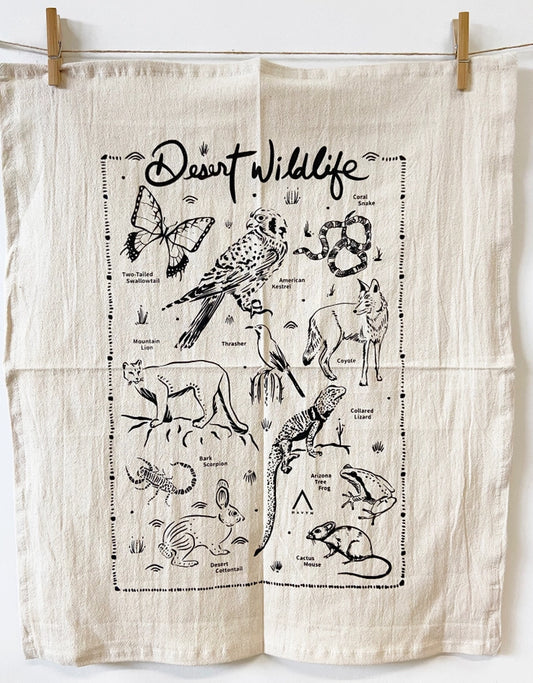 Desert Wildlife Tea Towel