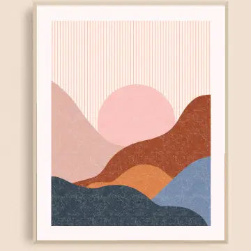 Striped Rolling Sunrise Art Print