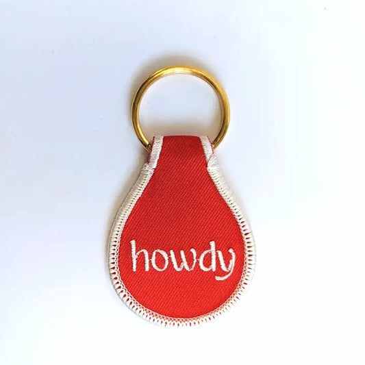 Howdy Embroidered Key Tag