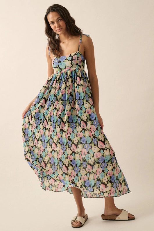 Floral Merrow-Hem Maxi Dress