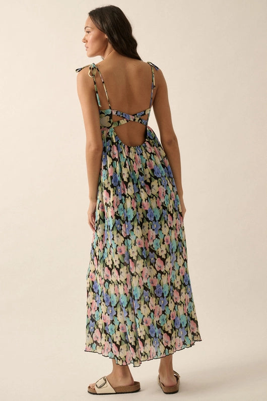 Floral Merrow-Hem Maxi Dress