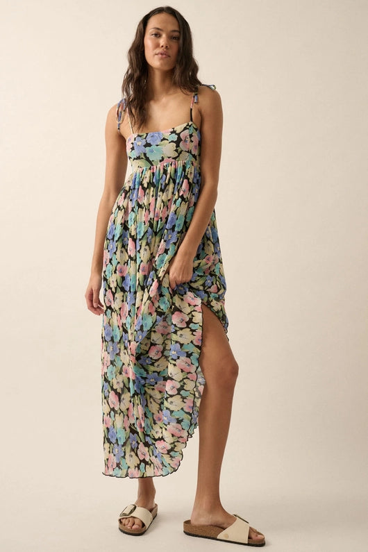 Floral Merrow-Hem Maxi Dress