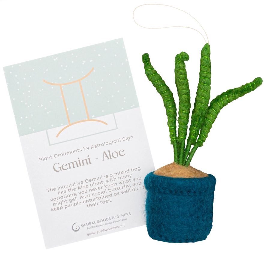 Plant Ornament Astrology Signs with Card