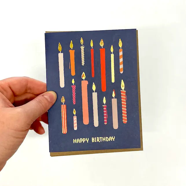 Birthday Candles Goldfoil Card