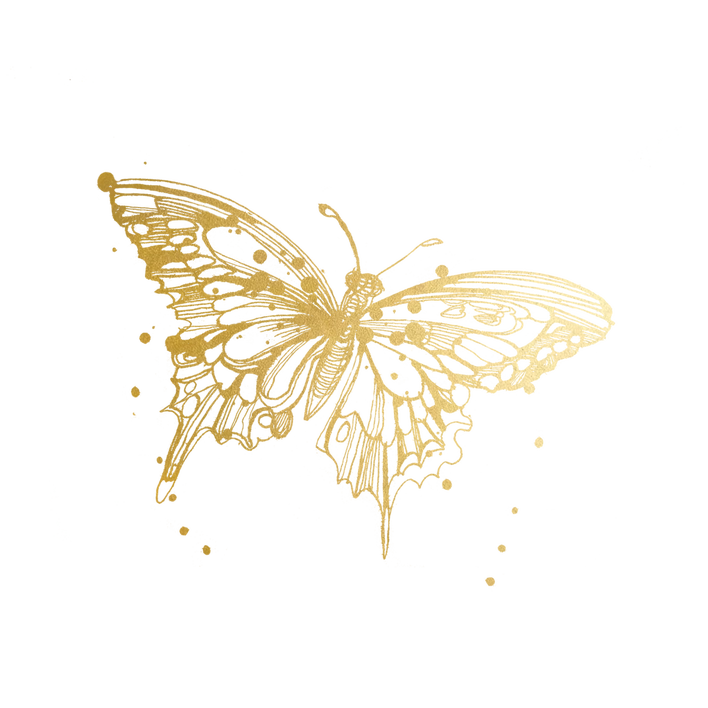 Gold Butterfly Tattoo Pair