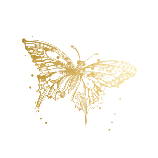 Gold Butterfly Tattoo Pair