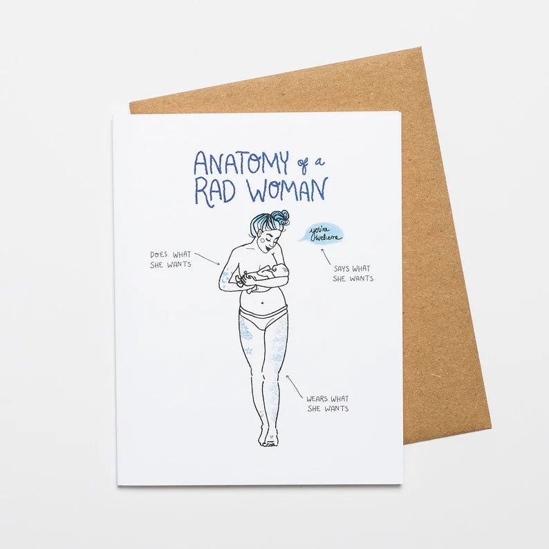 Anatomy of a Rad Woman (Baby) Card