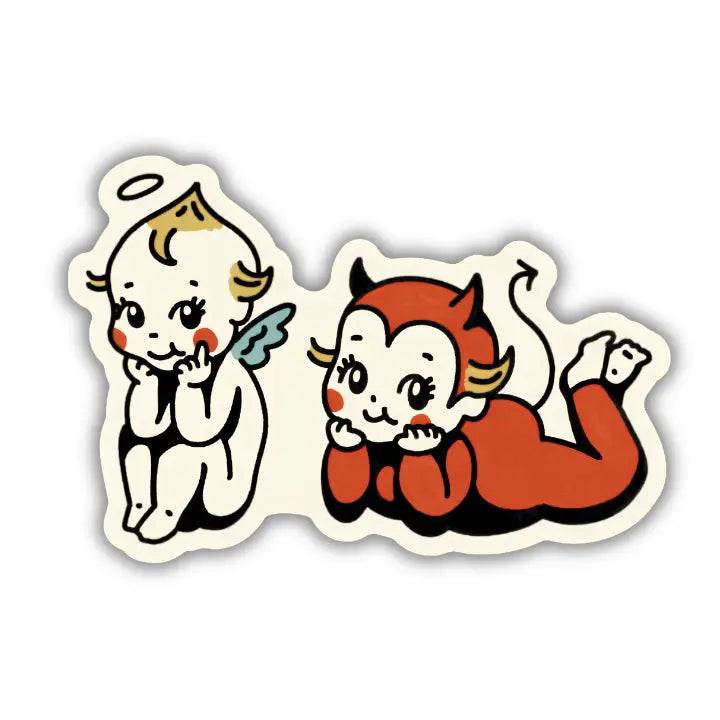 Angel and Devil Besties Sticker – Vintage Kewpie