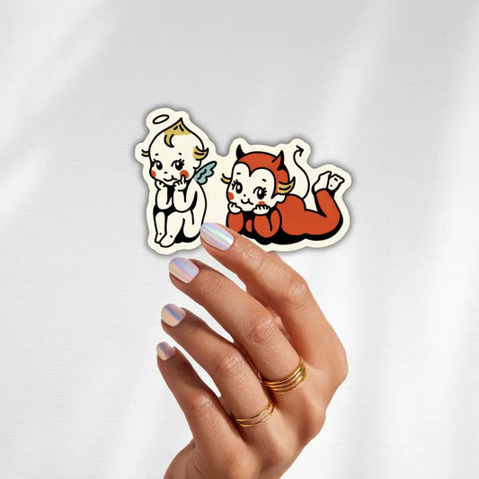 Angel and Devil Besties Sticker – Vintage Kewpie